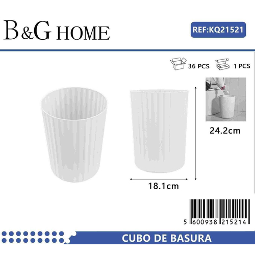 Κάδος απορριμμάτων μπάνιου πλαστικός - White - 21521