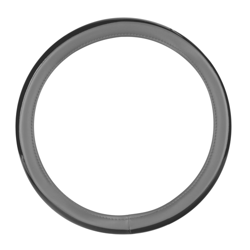 ΚΑΛΥΜΜΑ ΤΙΜΟΝΙΟΥ AURA (M) 37/39cm  ΜΑΥΡΟ/ΓΚΡΙ ΟΙΚΟΛΟΓΙΚΟ ΔΕΡΜΑ ΑΟΣΜΟ (ΠΑΧΟΣ 8,2cm) LAMPA