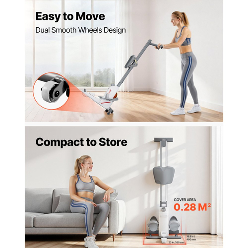 Μαγνητική μηχανή κωπηλασίας VEVOR, αθόρυβη αντίσταση 16 επιπέδων, ρυθμιζόμενη, πτυσσόμενη μηχανή κωπηλασίας για το σπίτι, χωρητικότητα βάρους 158 κιλών, μηχανήματα κωπηλασίας με διπλή ράγα ολίσθησης, συμβατό με εφαρμογή Bluetooth και οθόνη LCD