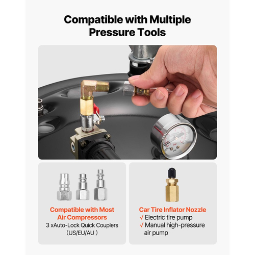 Δεξαμενή βαφής με δοχείο πίεσης VEVOR, Δεξαμενή βαφής βαρέως τύπου από χάλυβα 40 λίτρων, Δοχεία βαφής με πίεση ψεκασμού με τρεις συνδέσμους γρήγορης σύνδεσης για οικιακή χρήση, DIY, Δημιουργίες τέχνης, Δεξαμενές μεγάλης διαμέτρου