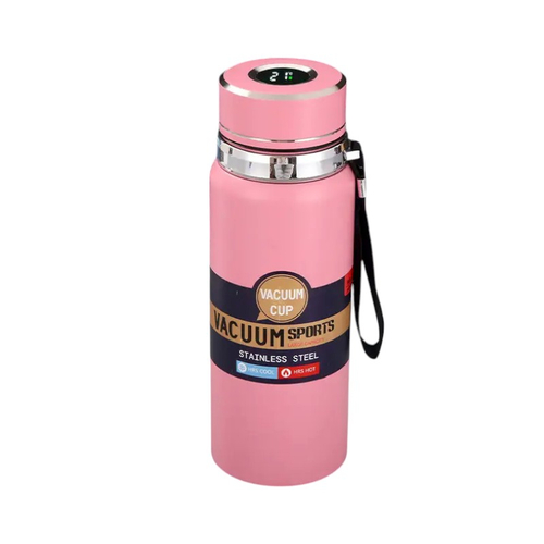 Φορητό παγούρι-θερμός με ψηφιακό θερμόμετρο - 800ml - 168441 - Pink