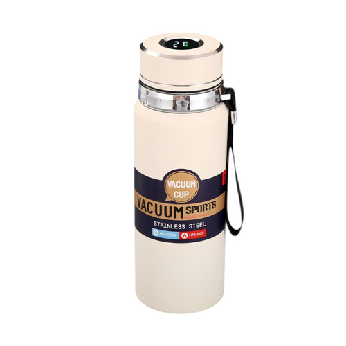 Φορητό παγούρι-θερμός με ψηφιακό θερμόμετρο - 800ml - 168441 - White