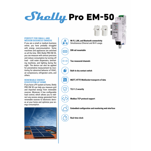 3800235268148 | Shelly Pro EM - 50 - EAN 3800235268148
