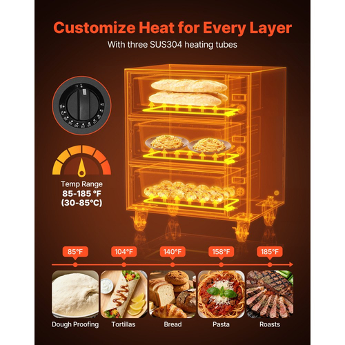 Ηλεκτρικός Θερμαντήρας Συρταριών VEVOR Επαγγελματικός, Θερμαντήρας Τριών Συρταριών από Ανοξείδωτο Ατσάλι, Ανεξάρτητος Τυπικός Θερμαντήρας Συρταριών, Ευρύ Εύρος Θερμοκρασίας 30-85℃, για Εστιατόριο, Μπουφέ Ξενοδοχείων & Αρτοποιείο