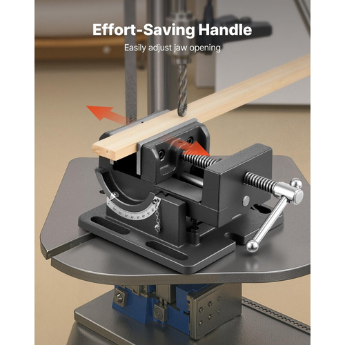 Μέγγενη VEVOR με κλίση, πλάτος σιαγόνων 4,25 ιντσών, φορητή μέγγενη πάγκου για πρέσα τρυπανιού, ρυθμιζόμενη κλίση 0–90°, ανθεκτική κατασκευή από χυτοσίδηρο, μέγγενη πάγκου εργασίας για ξυλουργική, για πάγκους εργασίας και πρέσες τρυπανιού, μαύρη