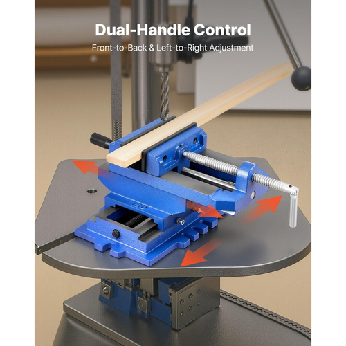 Μέγγενη τρυπανιού VEVOR Cross Slide, πλάτος σιαγόνων 4 ιντσών, μέγγενη πάγκου άξονα XY 2 κατευθύνσεων, μέγιστο άνοιγμα σιαγόνων 3,5 ιντσών, χυτοσίδηρος βαρέως τύπου, σφιγκτήρας μέγγενης πάγκου εργασίας, για ξυλουργική, τρύπημα, φρέζα CNC