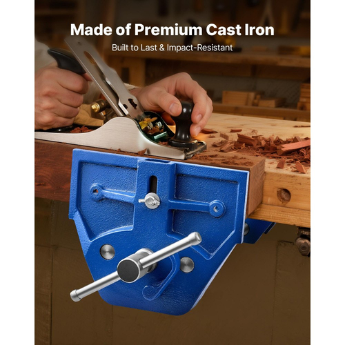 Μέγγενη ξυλουργικής VEVOR, πλάτος σιαγόνων 7 ιντσών, μέγγενη πάγκου εργασίας γρήγορης απελευθέρωσης, μέγιστο άνοιγμα σιαγόνων 8 ιντσών, κατασκευή από χυτοσίδηρο βαρέως τύπου, μέγγενη πάγκου εργασίας με ρυθμιζόμενο μπροστινό στοπ, για τρύπημα σε ξυλουργική