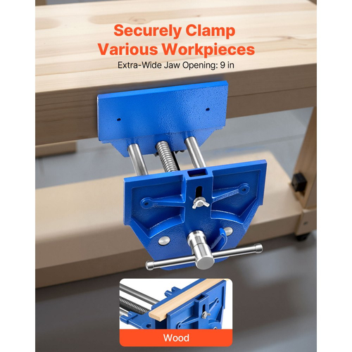 Μέγγενη ξυλουργικής VEVOR, πλάτος σιαγόνων 9 ιντσών, μέγγενη πάγκου εργασίας γρήγορης απελευθέρωσης, μέγιστο άνοιγμα σιαγόνων 10,2 ιντσών, κατασκευή από χυτοσίδηρο βαρέως τύπου, ρυθμιζόμενο μπροστινό στοπ, μέγγενη πάγκου εργασίας, για τρύπημα σε ξυλουργική