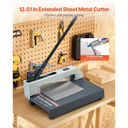 Ψαλίδι λαμαρίνας VEVOR με γκιλοτίνα, χειροκίνητο ψαλίδι πλάκας 305 mm, βαρέως τύπου εργαλείο κοπής μεταλλικών πλακών, με συμπαγές ατσάλινο πλαίσιο, υψηλής ακρίβειας, για κοπή πλακετών PCB, αλουμινίου, χάλυβα, χαλκού, πλαστικού