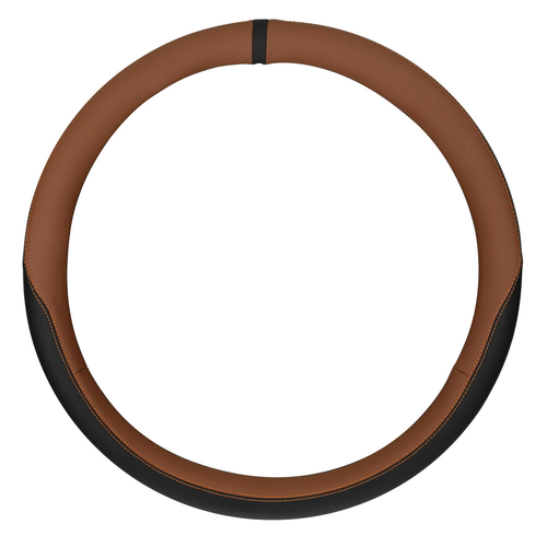 ΚΑΛΥΜΜΑ ΤΙΜΟΝΙΟΥ ΦΟΡΤΗΓΟΥ CLUB BONDED LEATHER&SKEENTEX ΔΕΡΜΑΤΙΝΗ ΜΑΥΡΟ/ΚΑΦΕ (M) 44-46cm 1ΤΕΜ. LAMPA