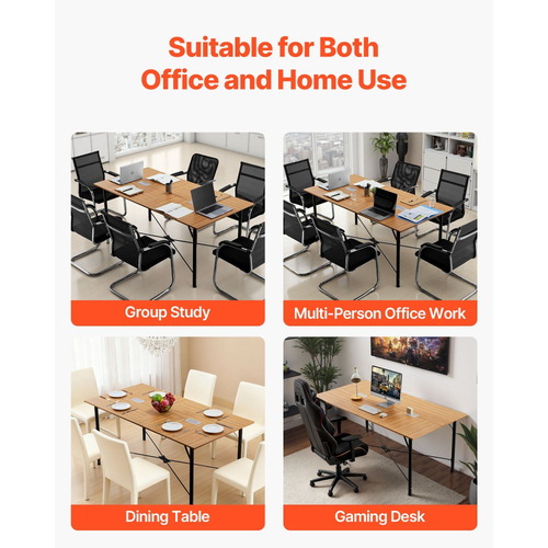 Τραπέζι Συνεδριάσεων VEVOR, Γραφείο 1800 mm για Συσκέψεις 6-8 Ατόμων, Μοντέρνο Ορθογώνιο Γραφείο Σεμιναρίων με Μεταλλικά Πόδια, Γραφείο Συνεδριάσεων Ιδανικό για Γραφείο, Αίθουσα Συσκέψεων, Αίθουσα Συνεδριάσεων, Εύκολη Συναρμολόγηση, Καφέ