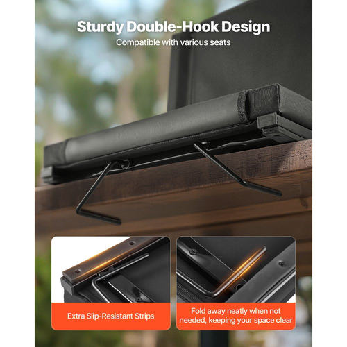 Κάθισμα Σταδίου VEVOR, Πτυσσόμενη Καρέκλα Λεκάνης με Στήριγμα Πλάτης και Χοντρό Μαξιλάρι, Επενδεδυμένο Κάθισμα Σταδίου για Λεκάνη που Περιλαμβάνει Ιμάντα Ώμου, Γάντζους, Θήκη για Ποτήρια και Πλαϊνή Τσέπη, Μαύρη Καρέκλα Λεκάνης