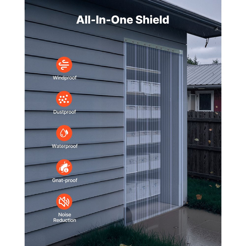 VEVOR Διαφανής Λωρίδα Κουρτίνας PVC, Μήκος 30,8 m x Πλάτος 30,5 cm, Ραβδωτή Πλαστική Λωρίδα Πόρτας για Χύμα Ρολό, Λωρίδες Κουρτίνας για Ψυγείο Κατάψυξης για Πόρτες Σούπερ Μάρκετ, Γκαράζ, Αποθήκη, Στέγαστρο Ζώων