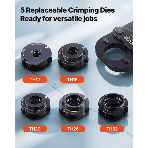 Κιτ εργαλείων πτύχωσης σωλήνων VEVOR, πτύχωση σωλήνων PEX & αλουμινίου-πλαστικού με σιαγόνες TH12 TH16 TH20 TH26 TH32 & εύκαμπτη λαβή, συμπαγής πτύχωση μίας θύρας με θήκη αποθήκευσης για επισκευές και εγκατάσταση σωληνώσεων