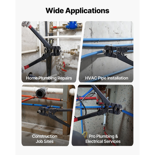 Κιτ εργαλείων πτύχωσης σωλήνων VEVOR, πτύχωση σωλήνων PEX & αλουμινίου-πλαστικού με σιαγόνες TH12 TH16 TH20 TH26 TH32 & εύκαμπτη λαβή, συμπαγής πτύχωση μίας θύρας με θήκη αποθήκευσης για επισκευές και εγκατάσταση σωληνώσεων