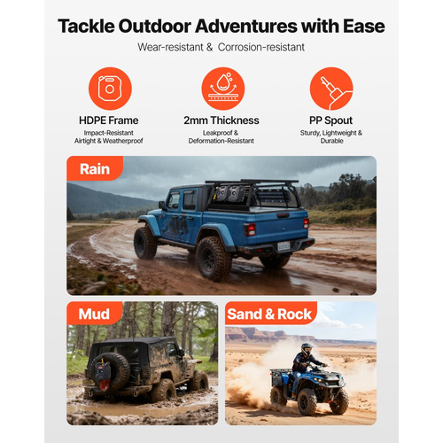 Δοχείο καυσίμου VEVOR, 5 λίτρων, Δοχείο βενζίνης με στόμιο και κλειδώσιμο βραχίονα, μέγιστη παροχή 15 λίτρα/λεπτό, ασφαλές και στεγανό, φορητό επίπεδο δοχείο υγρού για τα περισσότερα αυτοκίνητα, μοτοσικλέτες, ATV, UTV, μαύρο