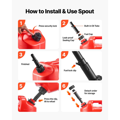 Δοχείο καυσίμου VEVOR, 19 λίτρων, ρεζερβουάρ βενζίνης με στόμιο και διαφανή ζυγαριά, μέγιστη παροχή 15 λίτρα/λεπτό, ασφαλές και στεγανό, φορητό επίπεδο δοχείο υγρού για τα περισσότερα αυτοκίνητα, μοτοσικλέτες, ATV, UTV, κόκκινο, 2 συσκευασίες