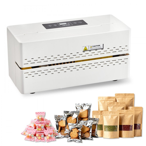 Μηχανή συνεχούς σφράγισης VEVOR, πλάτος σφράγισης 8-12 mm, αυτόματη μηχανή συνεχούς σφράγισης ταινίας με ψηφιακό έλεγχο θερμοκρασίας, αυτόματη απενεργοποίηση, μηχανή θερμικής σφράγισης για πλαστικές σακούλες 0,06-0,2 mm