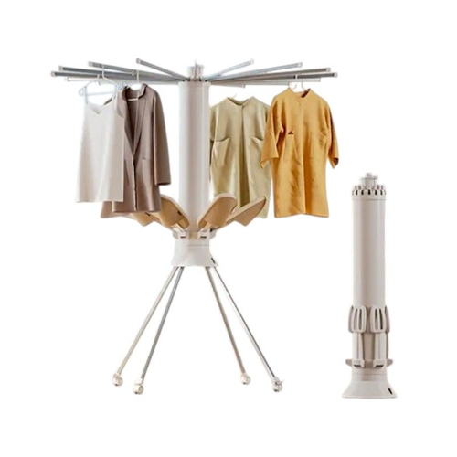 Πτυσσόμενη κρεμάστρα δαπέδου & απλώστρα ρούχων τροχήλατη - 12004 - 114289