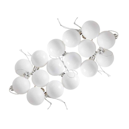 Σετ Χριστουγεννιάτικες μπάλες - 8cm - 12pcs - 326055 - White