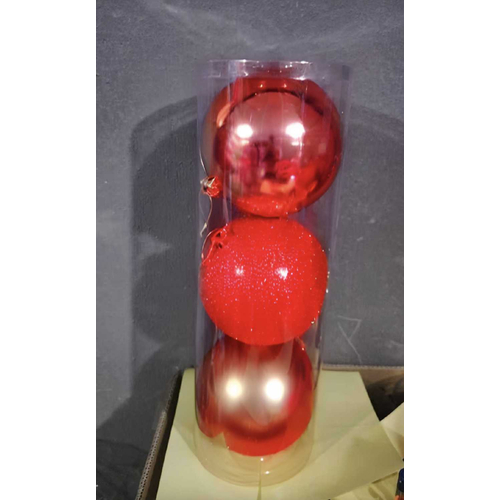 Σετ Χριστουγεννιάτικες μπάλες - 15cm - 3pcs - 326130 - Red