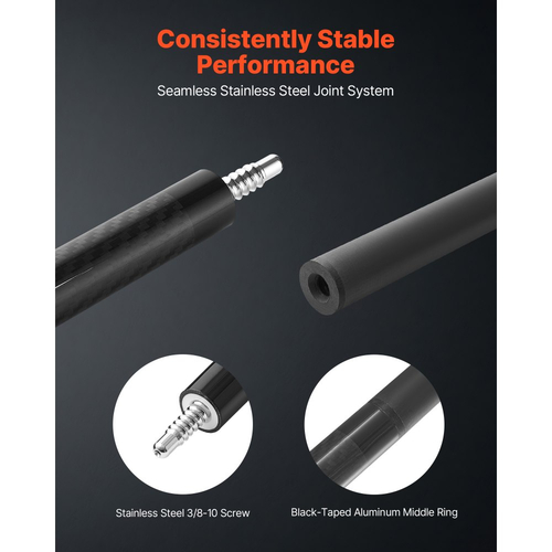 Στέκα πισίνας VEVOR, 1 τεμάχιο μπαστούνι πισίνας, 1473,2 χιλ. & 538 γρ. Μπαστούνι πισίνας μπιλιάρδου από ανθρακονήματα με πρεσαριστή άκρη στέκας βακελίτη και δακτύλιο σύνδεσης ABS, Μπαστούνια στέκας για επαγγελματικό τραπέζι μπιλιάρδου, μπαρ, σπίτι, γραφείο