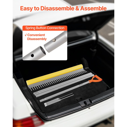 Τσουγκράνα τοπίου VEVOR, Κεφαλή πλάτους 914 mm, λαβή 2590 mm, Μεγάλο εργαλείο τσουγκράνας φύλλων αλουμινίου βαρέως τύπου, Επίπεδο ασφάλτου για χαλάρωση εδάφους, κήπος & αυλή, φροντίδα γκαζόν για χαλίκια λιμνών & παραλία, σχοινί 15,8 m