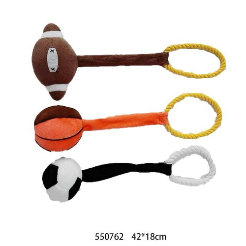 Λούτρινο παιχνίδι σκύλου μπάλα με σχοινί - Soft toy - 42cm - 12pcs - 550762