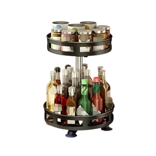 Ραφιέρα οργάνωσης κουζίνας περιστρεφόμενη διώροφη - 11902 - 114005 - Black