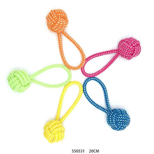 Παιχνίδι σκύλου σχοινί με μπάλα - 20cm - 12pcs - 550531