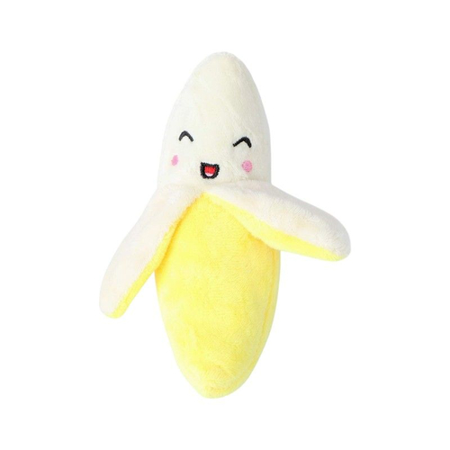 Λούτρινο παιχνίδι σκύλου μπανάνα - 14x6cm - 12pcs - 550646