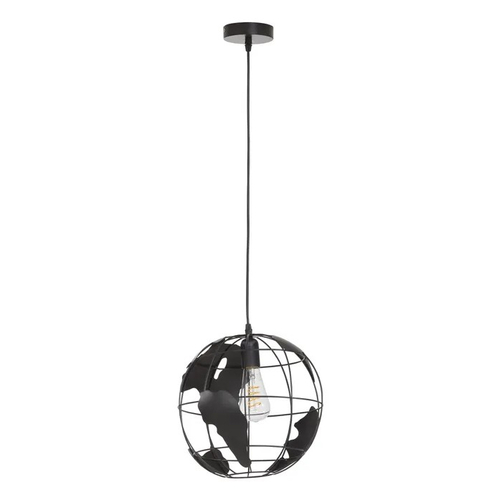 Atlas Sphere - Κρεμαστό E27 Industrial Μέταλλο Μαύρο Πλέγμα - Μ30 x Π30 x Υ30cm