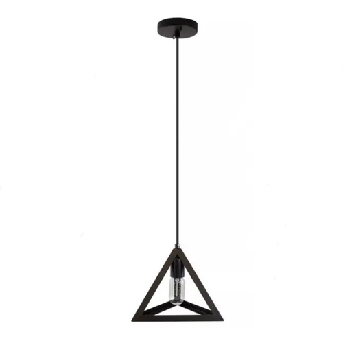TriForm - Κρεμαστό Μονόφωτο E27 Μοντέρνο Μέταλλο Μαύρο Τρίγωνο - Μ25 x Π25 x Y21cm