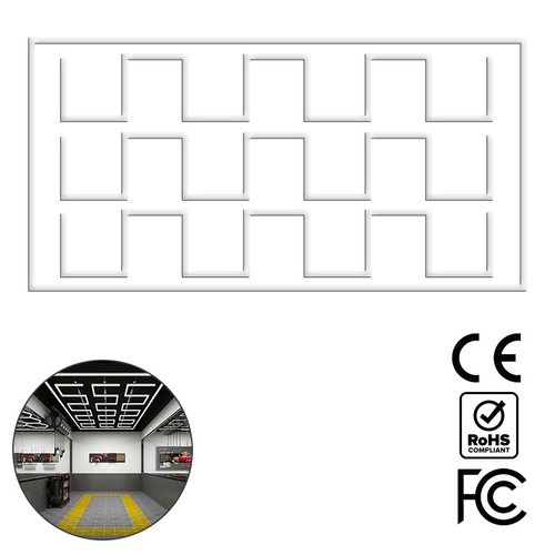 ZenithTrace - Διακοσμητικό LED Φωτιστικό Πάνελ Οροφής Πολυγωνικού Σχεδιασμού με Εσωτερικά Μοτίβα - 552W 110-240V - Μ484.0 x Π243.3 x Υ2cm - Ψυχρό Λευκό 6500K
