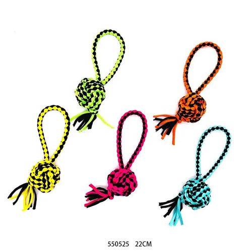 Υφασμάτινο παιχνίδι σκύλου με μπάλα πλεκτή - 22cm - 12pcs - 550525