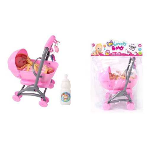 Παιδικό καροτσάκι mini με κούκλα - 0812-156 - 917426