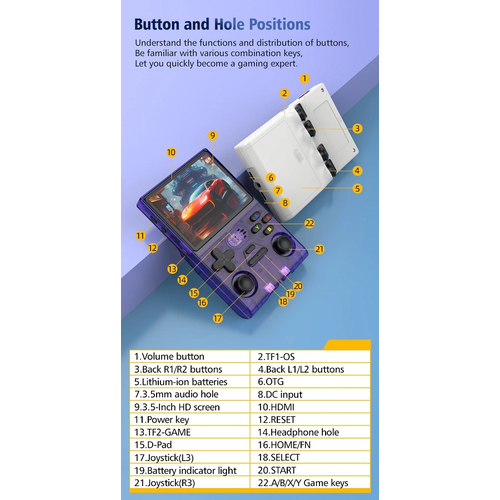 Φορητή κονσόλα παιχνιδιών με χειριστήρια - M18 Pro - 813768 - Black