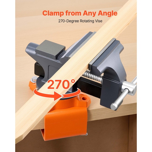 Μέγγενη πάγκου VEVOR, 4,5 ιντσών, φορητή μέγγενη πάγκου εργασίας με περιστρεφόμενη βάση 270°, περιστρεφόμενο σφιγκτήρα πάγκου γρήγορης απελευθέρωσης, κατασκευή από χυτοσίδηρο, για ξυλουργική, μεταλλουργία, τρύπημα, πριόνισμα, κοπή αγωγών