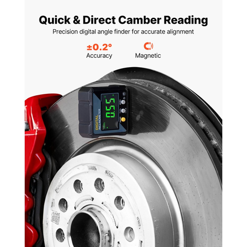 Εργαλείο ευθυγράμμισης τροχών VEVOR, 2 τεμάχια πλάκες ευθυγράμμισης δακτύλων και κάμπερ από ανθρακούχο χάλυβα βαρέως τύπου με ψηφιακό γωνιακό μετρητή, 2 ταινίες μέτρησης, ακριβή εργαλεία τροχών αυτοκινήτων για οικιακή χρήση, κατάλληλα για αυτοκίνητα, φορτ