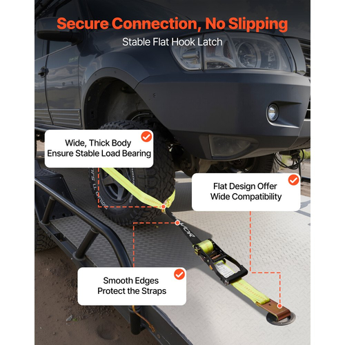 Κιτ πρόσδεσης τάκου τροχού VEVOR, σύστημα πρόσδεσης μοτοσικλέτας τύπου ελαστικού, κιτ πρόσδεσης αυτοκινήτου με επίπεδο γάντζο, αντοχή σε θραύση 4540 kg & φορτίο εργασίας 1512 kg, ιμάντας πρόσδεσης τρέιλερ για ATV, SUV, ρυμουλκούμενα