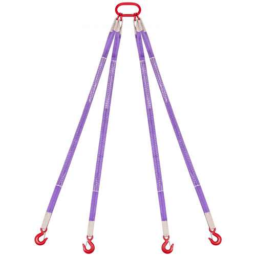 Ιμάντες ανύψωσης VEVOR, τετράποδος ιμάντας χαλιναριού πολυεστέρα με γάντζους, χωρητικότητα 3 τόνων, ιμάντας ανύψωσης βαρέως τύπου 5 ποδιών, παχύρρευστοι και ανθεκτικοί στη φθορά ιμάντες ιμάντα για κινητήρες, γερανούς, ανυψωτικά φορτηγά