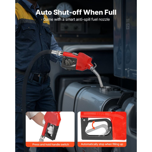 Αντλία μεταφοράς καυσίμου VEVOR, 12V DC 40 L/min, Φορητό κιτ αντλίας μεταφοράς ντίζελ, με ακροφύσιο αυτόματης απενεργοποίησης, εύκαμπτο σωλήνα εκκένωσης, προστασία υπερθέρμανσης, καλώδιο τροφοδοσίας, αντιεκρηκτική, για βενζίνη ντίζελ και κηροζίνη