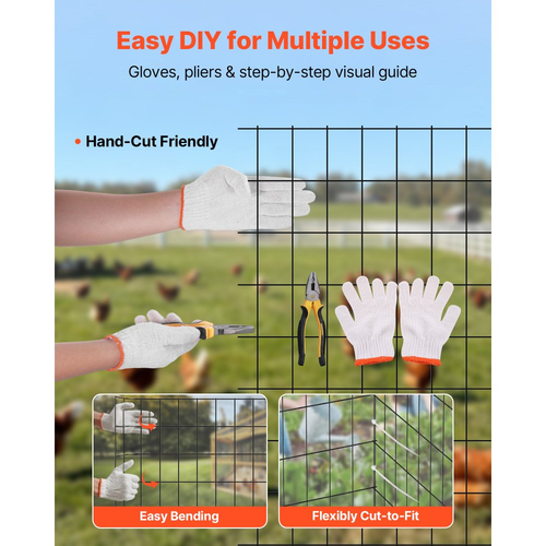 Ύφασμα VEVOR για εξαρτήματα 91cm x 7,62m, ρολό από γαλβανισμένο συρματόπλεγμα 2 x 3 ιντσών, πλέγμα 16 Gauge, περίφραξη από συρματόπλεγμα κοτόπουλου με επίστρωση βινυλίου ανθεκτικό στις καιρικές συνθήκες, περίφραξη κήπου με συγκολλημένη περίφραξη φυτών βαρ