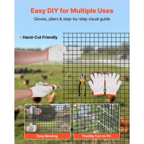 Ύφασμα VEVOR για εξαρτήματα 152cm x 30,4m, ρολό γαλβανισμένου συρματόπλεγματος 1/2 ίντσας 19 Gauge, περίφραξη από συρματόπλεγμα κοτόπουλου με επίστρωση βινυλίου ανθεκτικό στις καιρικές συνθήκες, περίφραξη κήπου με συγκολλημένη περίφραξη φυτών βαρέως τύπου