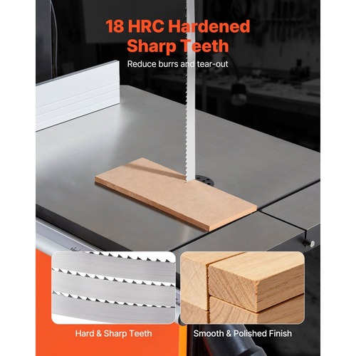 Λεπίδα πριονοκορδέλας VEVOR, μήκος 2780 mm, λεπίδα πριονοκορδέλας 4 TPI με 18 αιχμηρά δόντια σκληρυμένα HRC, ανθρακούχος χάλυβας υψηλής αντοχής SK5, πλάτος 16 mm, αντικατάσταση για τις κύριες μάρκες πριονοκορδέλας ξυλουργικής, συσκευασία 1 τεμαχίου