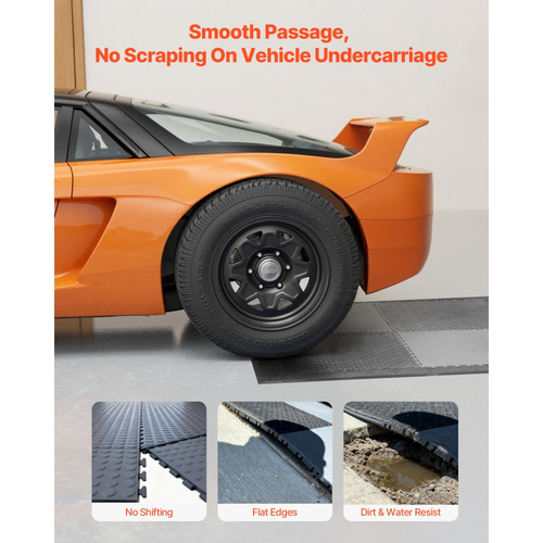 Κιτ ακμών μετάβασης για ανδρικά δάπεδα γκαράζ VEVOR, 12 άκρες και 4 γωνίες, ανθεκτικό, αρθρωτό περίγραμμα δαπέδου γκαράζ από PVC με αλληλοσύνδεση, αντιολισθητικό, συμβατό μόνο με τα 4-πλευρικά αλληλοσυνδεόμενα χαλάκια VEVOR, μαύρο