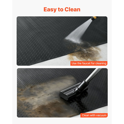 Ρολό δαπέδου γκαράζ VEVOR, Πατάκι δαπέδου γκαράζ 1,2 x 2,13 m, Προστατευτικό πατάκι δαπέδου PVC με πλάκα διαμαντιού 2,2 mm με ταινία διπλής όψης, Αντιολισθητικό, Εύκολο στον καθαρισμό για αποθήκη, γυμναστήρια, τρέιλερ, μαύρο