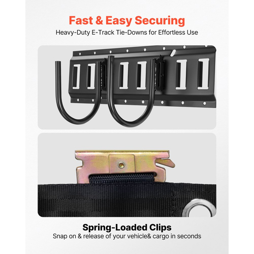 Κιτ ράγας πρόσδεσης VEVOR E-Track, 4 ράγες ράγας E 0,4 m, 2 γάντζοι σχήματος U, 2 βάσεις εργαλείων, 2 στηρίγματα ραφιών ράγας, 2 βάσεις ελαστικών, 2 δακτύλιοι αποθήκευσης καλωδίων, 8 καπάκια άκρων και 1 τσάντα, κατάλληλο για φορτηγά και ρυμουλκούμενα