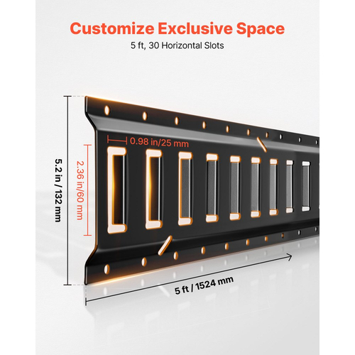 Κιτ ράγας πρόσδεσης VEVOR E-Track, συσκευασία 6 ραγών E 1,5 m, 26 τεμάχια, περιλαμβάνει 2 ιμάντες καστάνιας & 6 δακτυλίους Ο & 6 δέσιμο με δακτύλιο D & 12 καπάκια άκρων, κατάλληλο για γκαράζ, φορτηγά, ρυμουλκούμενα, μοτοσικλέτες