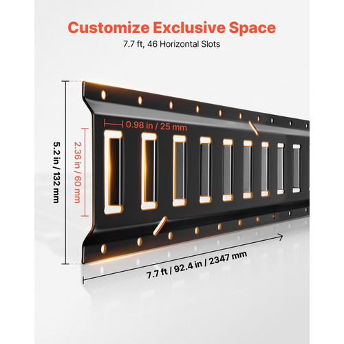 Ράγες πρόσδεσης VEVOR E-Track, 4 τεμάχια, Ράγες πρόσδεσης E 2,3 m, ασφαλίζουν φορτίο και βαριά φορτία έως 909 kg, Σύστημα πρόσδεσης ρυμουλκούμενου κατάλληλο για γκαράζ, βαν, βάσεις πρόσδεσης μοτοσικλετών, βάσεις ATV